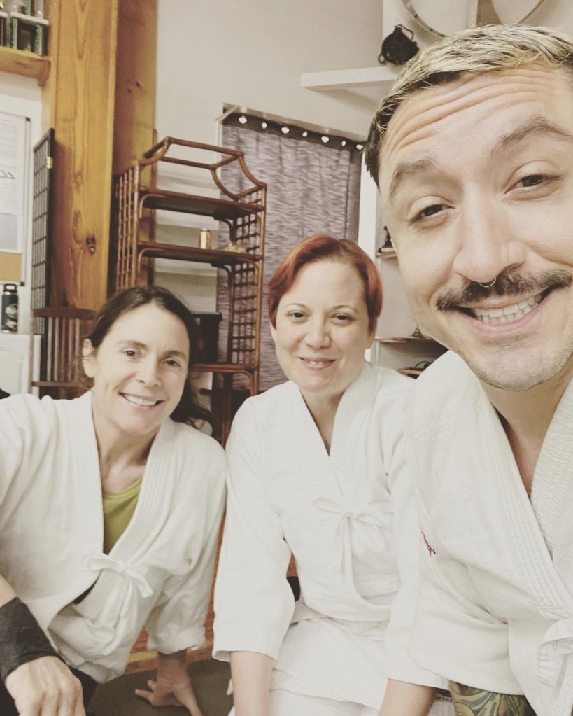 Laura, Jaime, and MJ after aikido-ing.